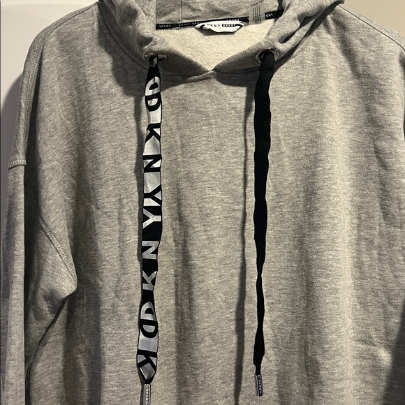 DKNY Gray Hooded Sweater Sweatshirt - Picture 2 of 10